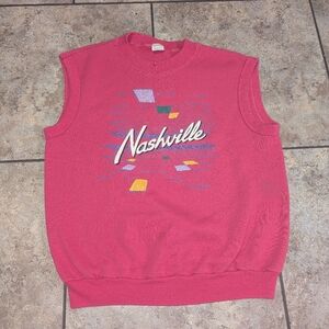 Nashville Vintage 80s Sweatshirt Vest Pullover Men's Small Ladies Medium